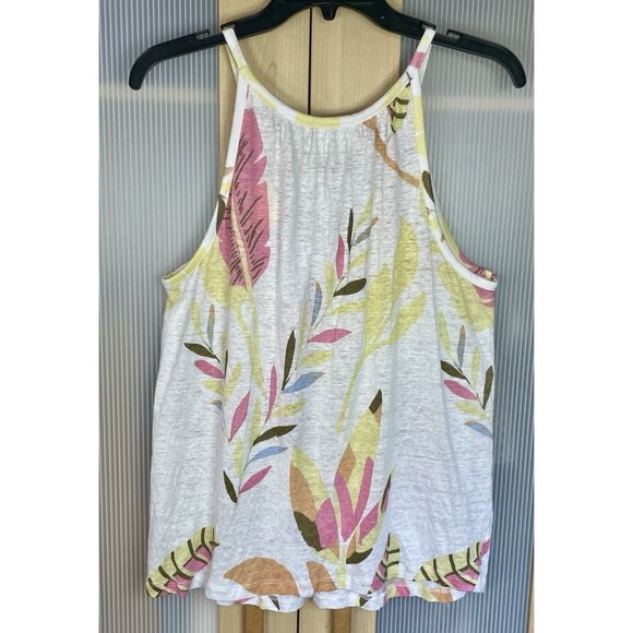 Cynthia Rowley Linen Floral Top Sz L Women’s Halter Casual Beach Resort Boho - Picture 3 of 4